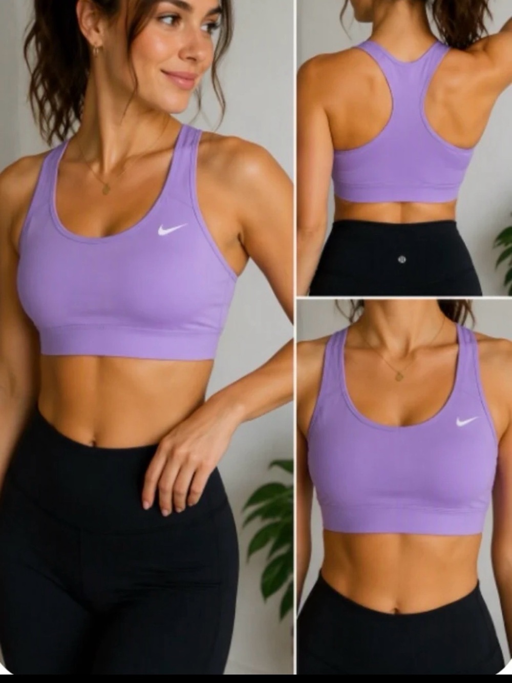 2 Nike Dri-FIT Sports Bra XS Lavender Purple and Hot Red Racerback - BNWOT